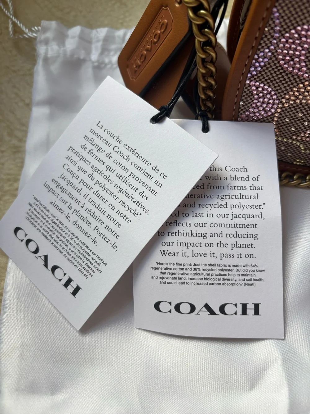 Coach Swinger Bag 20 With Chain In Crystal Signature Jacquard
